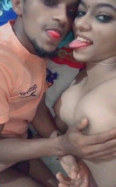 Extremely cute horny lover couple indian tits enjoy mms