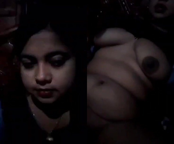Village cute 18 babe desi hindi porn show nice boobs