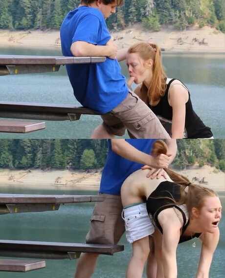 Amateur couple blowjob public outdoors hdvideoxxx sex creampie HD