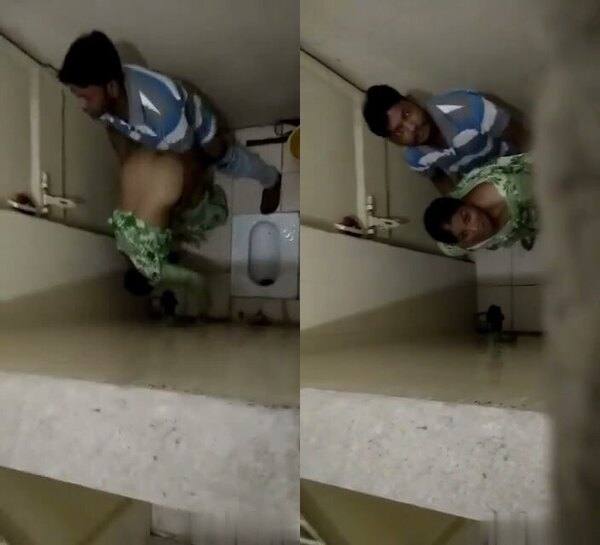 Amateur sexy couple desisexporn fucked in toilet hidden capture
